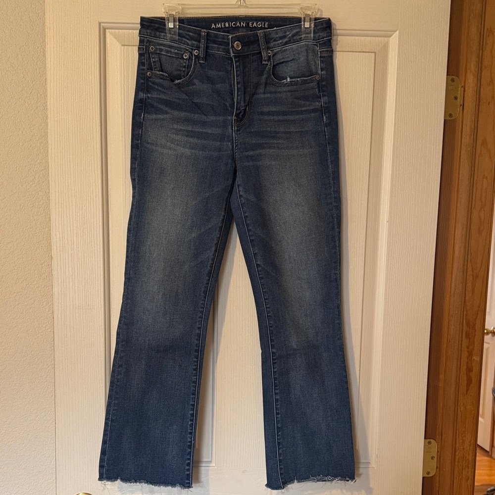 American Eagle Outfitters High Rise Crop Flare Jeans